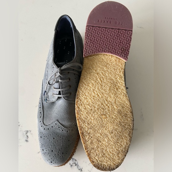 Ted Baker of London Prycces Gray Nubuk Leather Wingtip Oxford - Picture 3 of 8